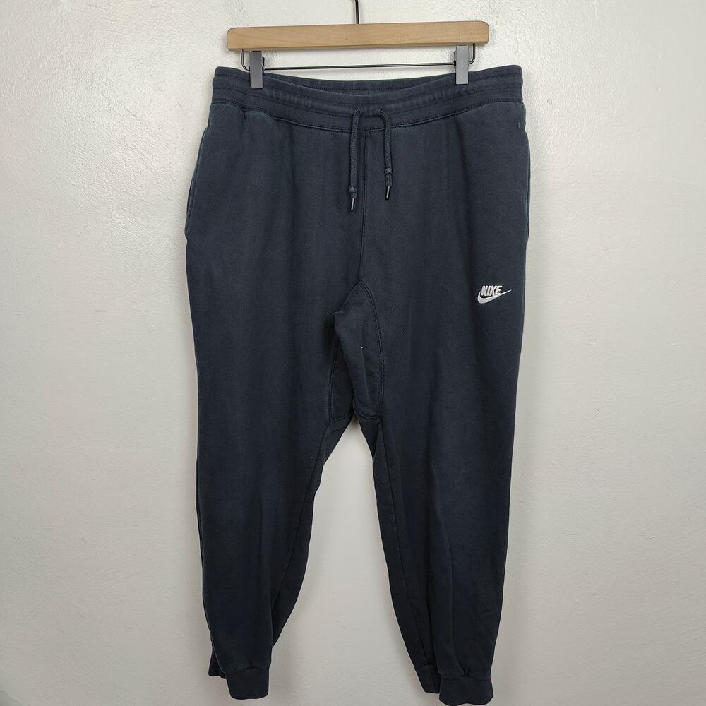 Nike Cuffed Fleece Sweatpants Mens XL Black Cotton Polyester Joggers Lounge